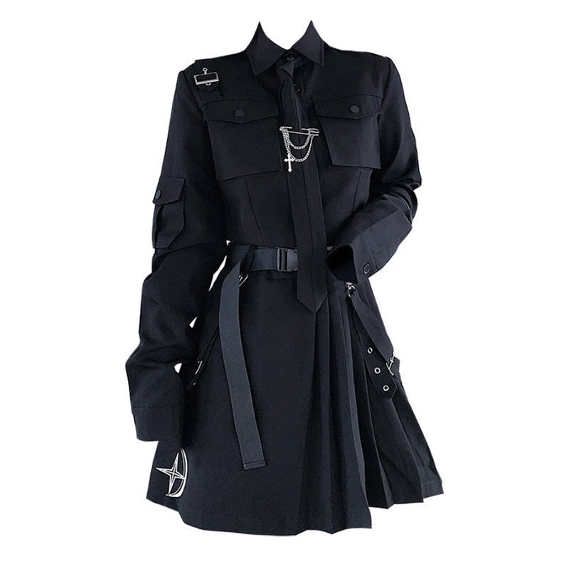 Two-piece Goth Punk Style Suit Set - Outfit Sets