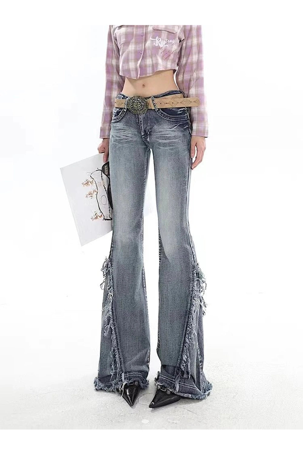 Y2k Urban Cascade Denim Pant Shoptery