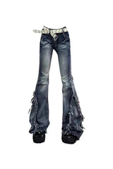 Y2k Urban Cascade Denim Pant Blue Shoptery