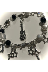 Y2k Vampire Tooth Skull Beaded Bracelet Shoptery