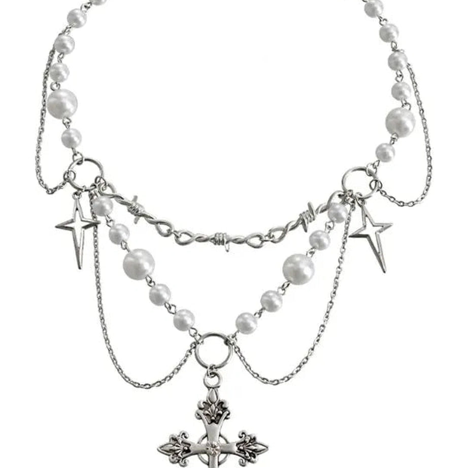 Alt Victorian Gothic Rosary Pearl Necklace A Shoptery
