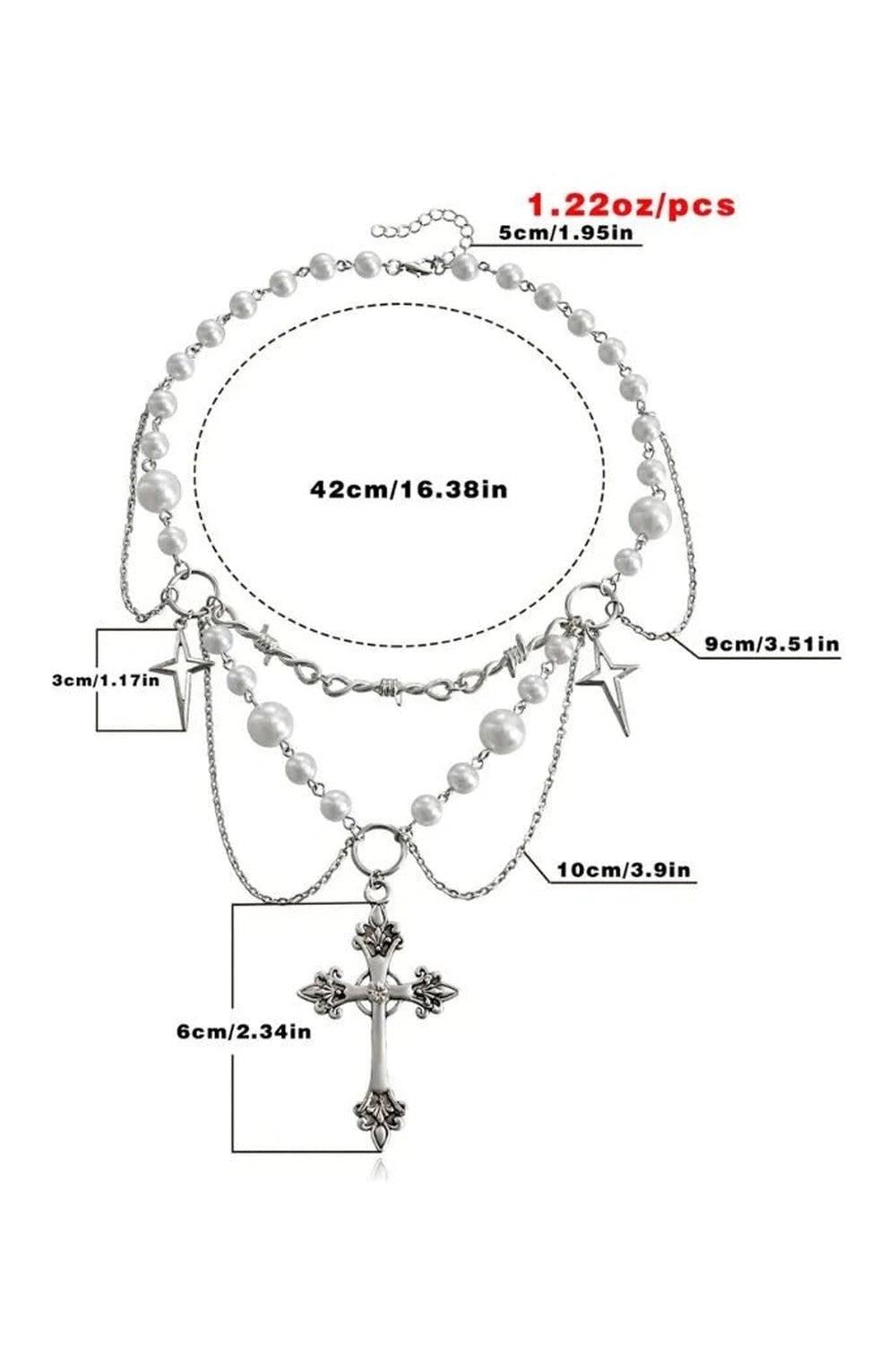 Alt Victorian Gothic Rosary Pearl Necklace Shoptery