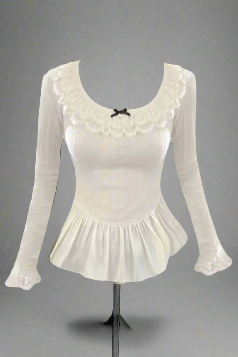 Coquette Victorian Whispers Top White Shoptery
