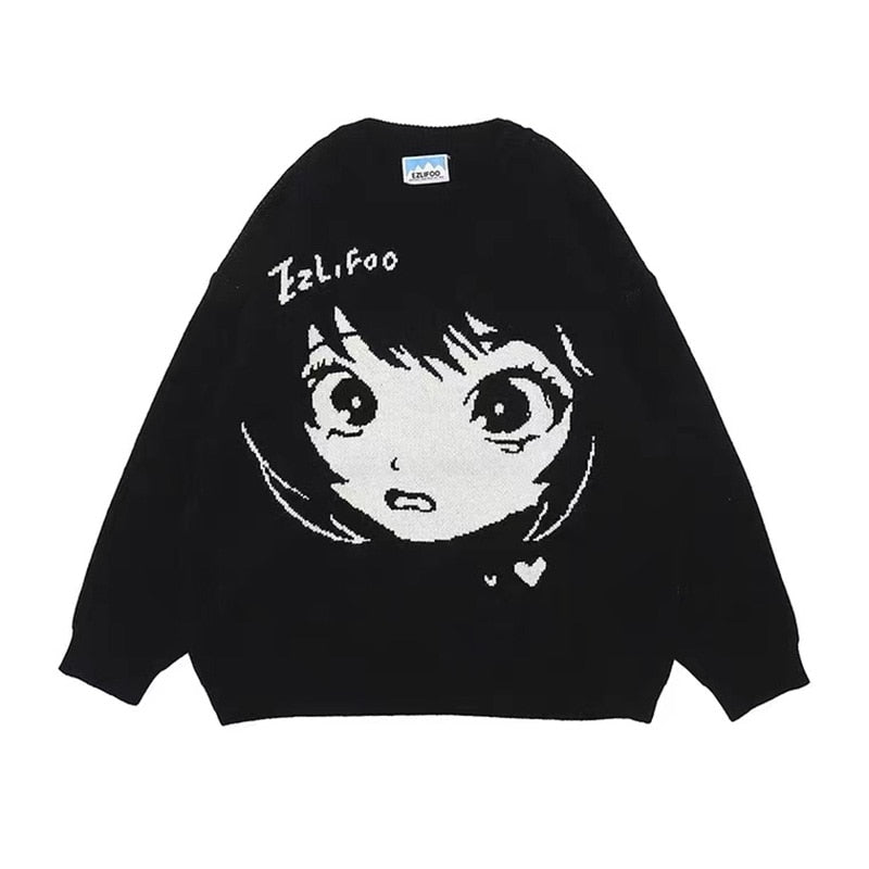 Vintage Aesthetic Anime Sweater - Sweaters