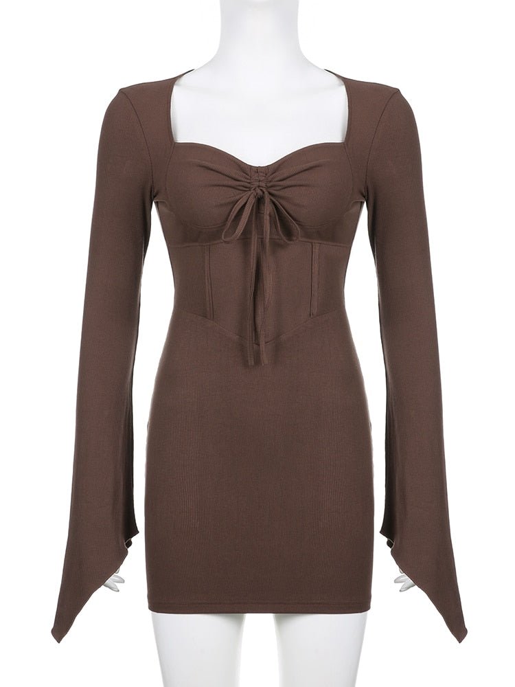 Vintage Brown Corset Dress - Corsets