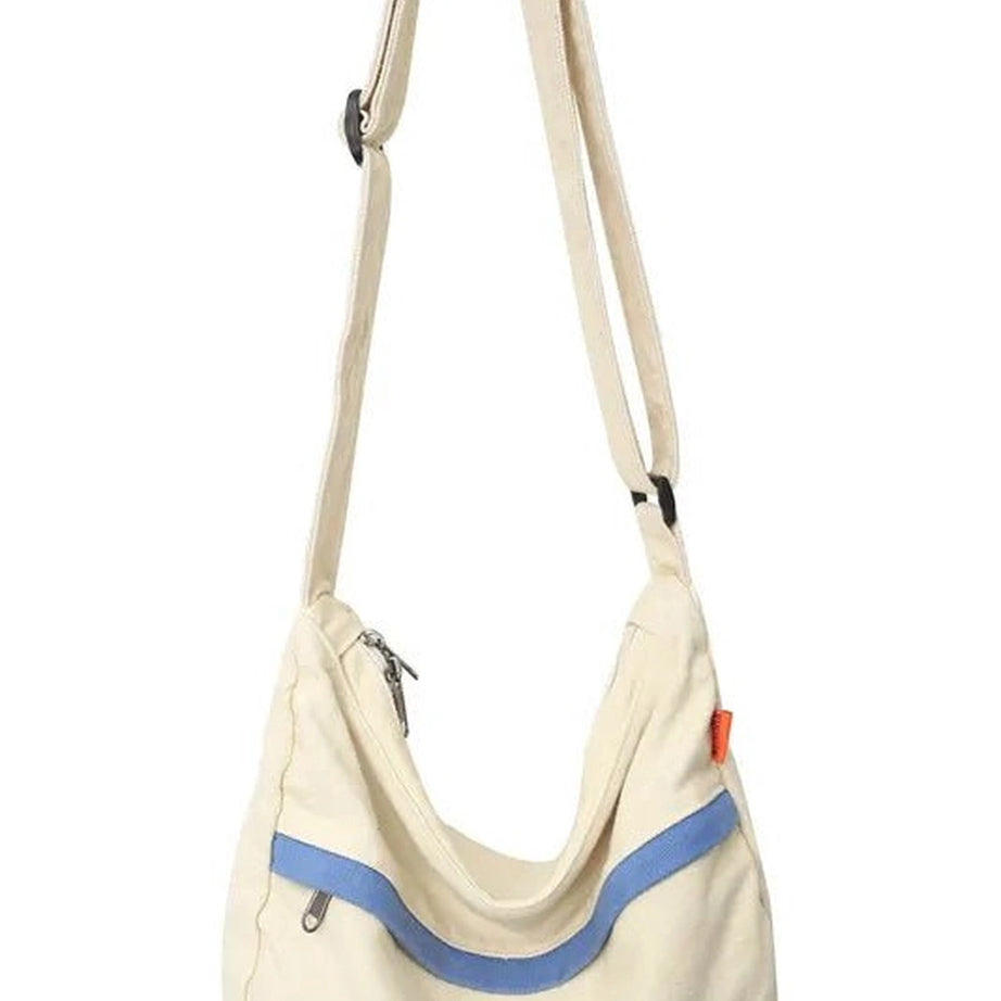 Retro Canvas Korean Messenger Handbag Beige Canvas Bag (30cm<Max Length<50cm) Shoptery