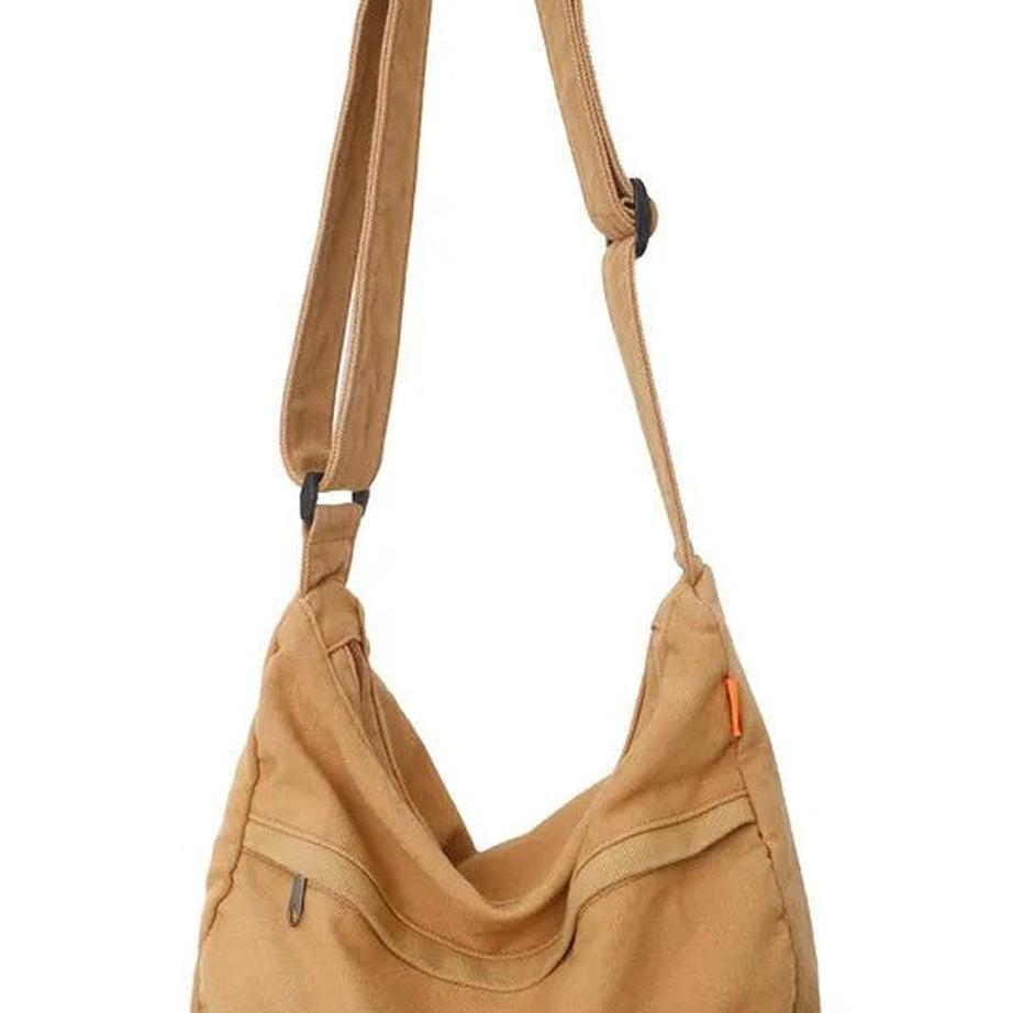 Retro Canvas Korean Messenger Handbag Brown Canvas Bag (30cm<Max Length<50cm) Shoptery