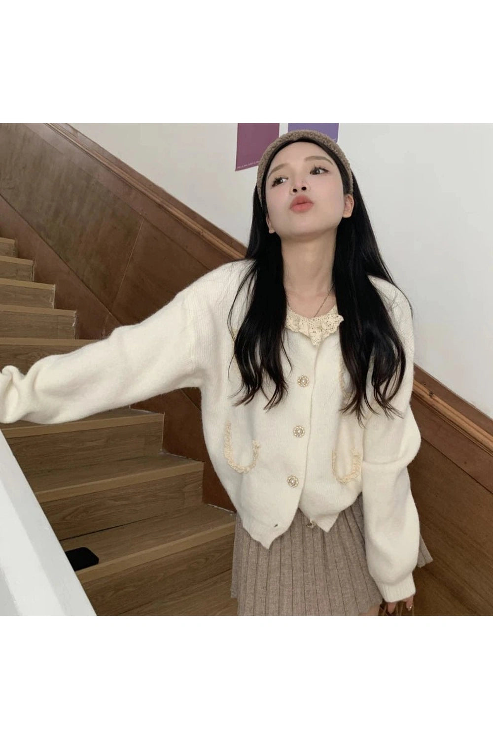 Coquette Retro Charm Lace Cardigan Shoptery