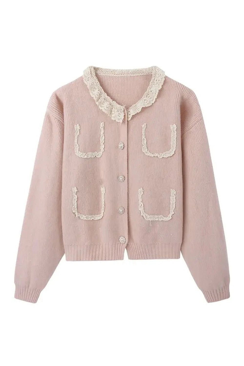 Coquette Retro Charm Lace Cardigan pink Shoptery