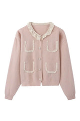 Coquette Retro Charm Lace Cardigan pink Shoptery