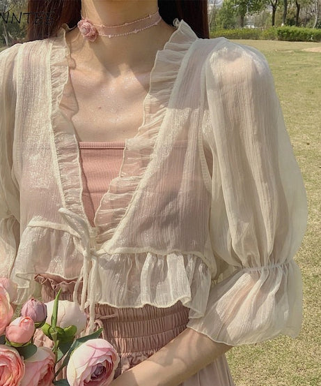 Vintage Chiffon Loose Blouse - Blouses