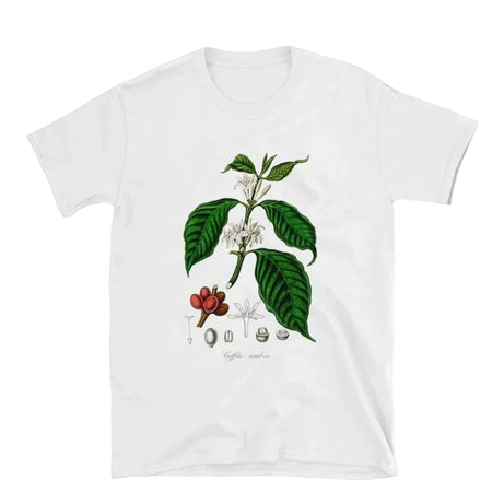 Retro Coffee Plant Graphic Women's T-Shirt WHITE Shoptery