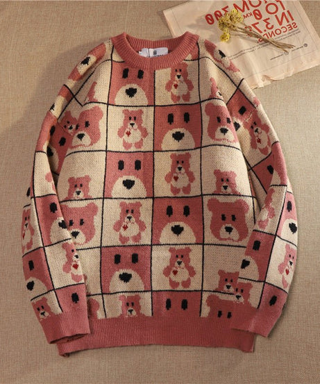 Vintage Cute Bear Sweater - Sweaters