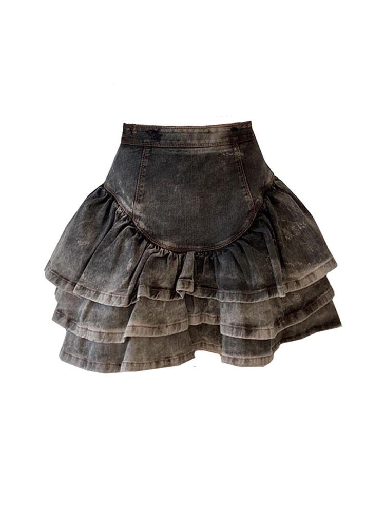 Vintage Denim Mini Skirt - Skirts