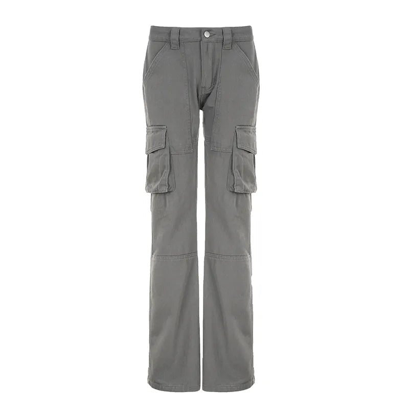 Vintage Grey Stitched Cargo Pants -