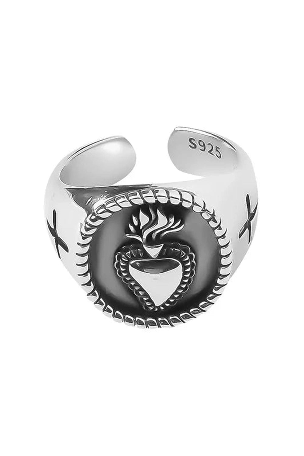 Alt Hollow Heart Silver Ring Shoptery