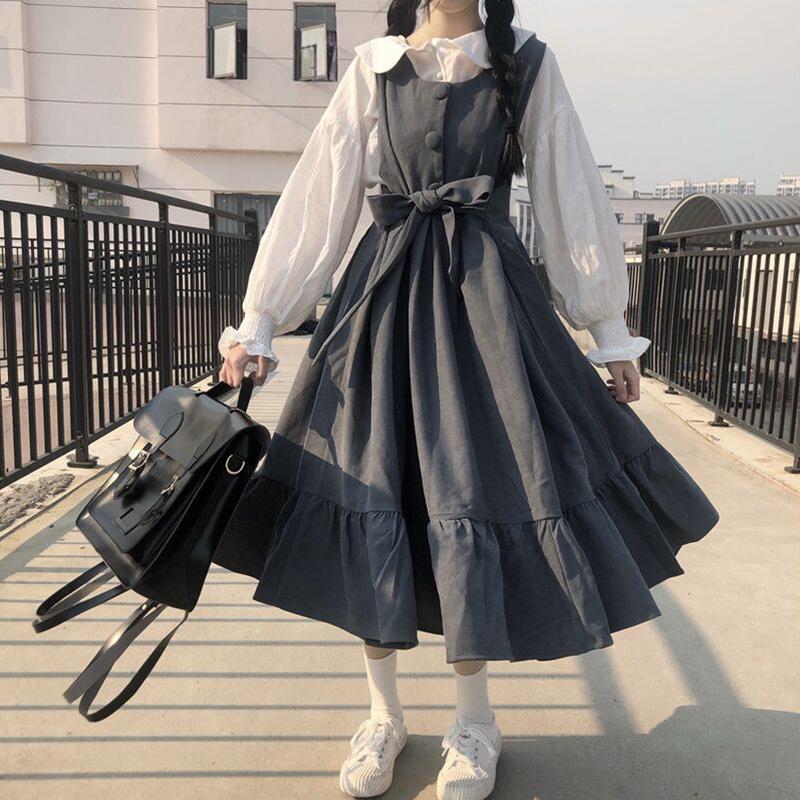 Vintage Lolita Style Dark Dress - Dresses
