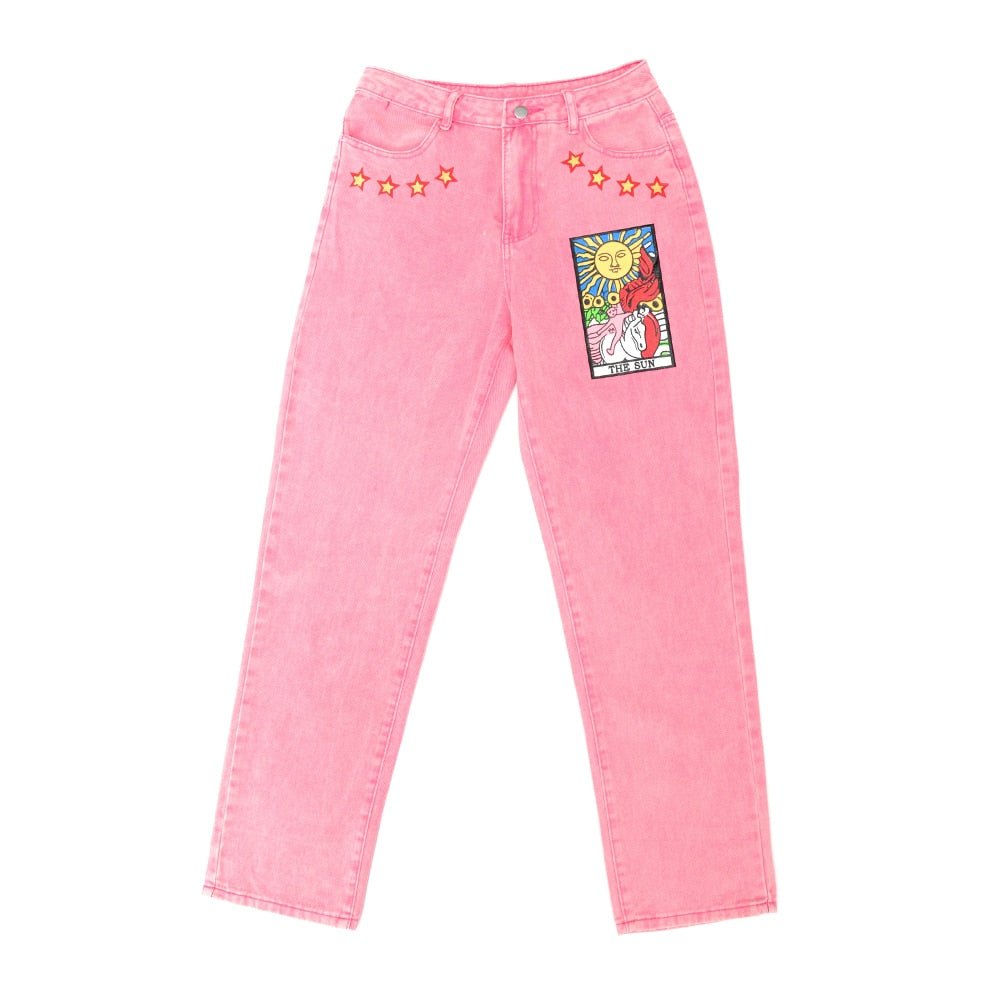 Vintage Pink Jeans Pants - Jeans