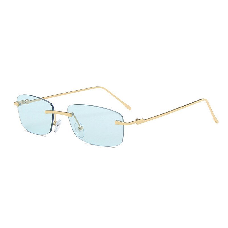 Vintage Rectangle Rimless Sunglasses - Sunglasses