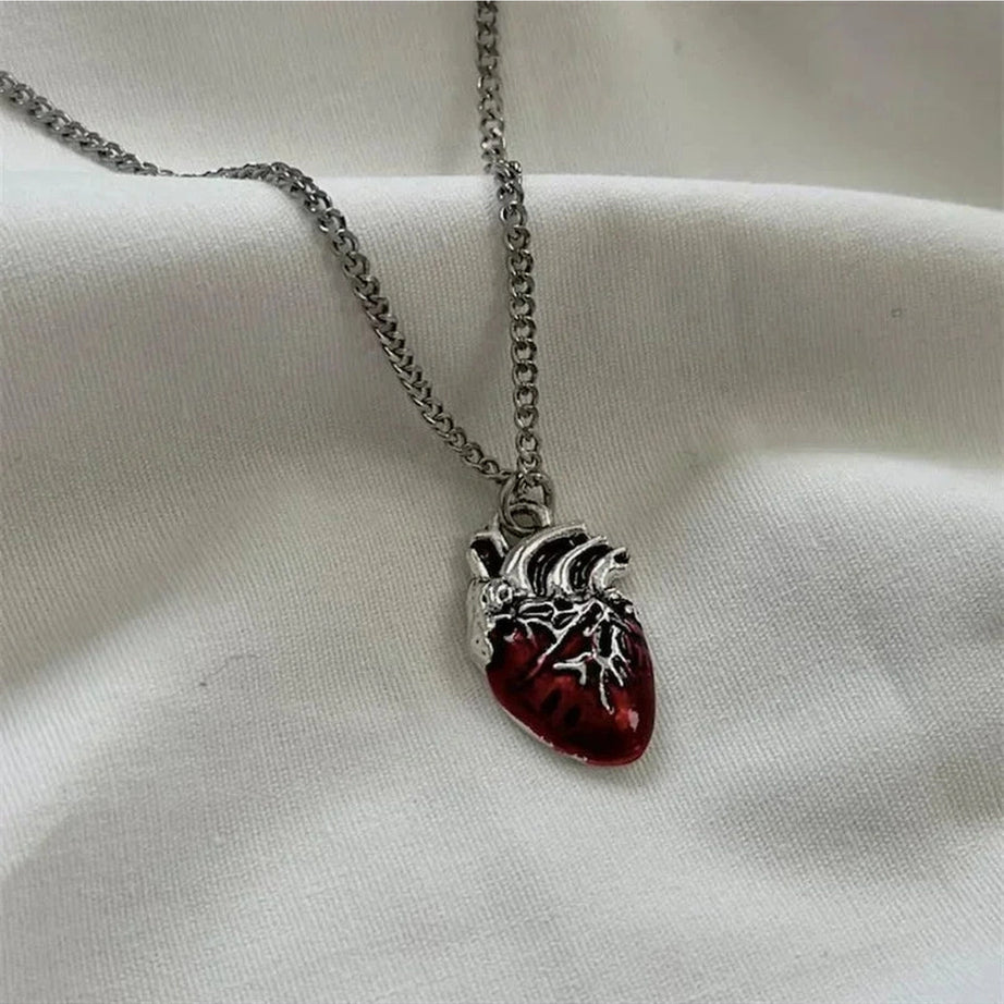Aesthetic Vivid Heartbeat Pendant Red Shoptery