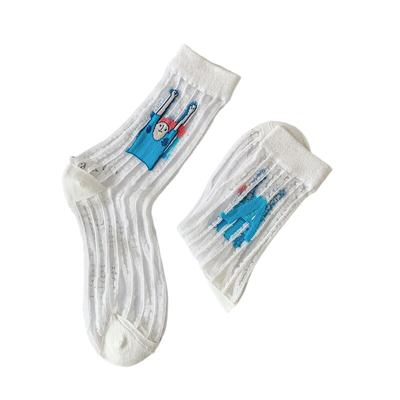 Weirdcore Asymmetric Transparent Socks - Socks