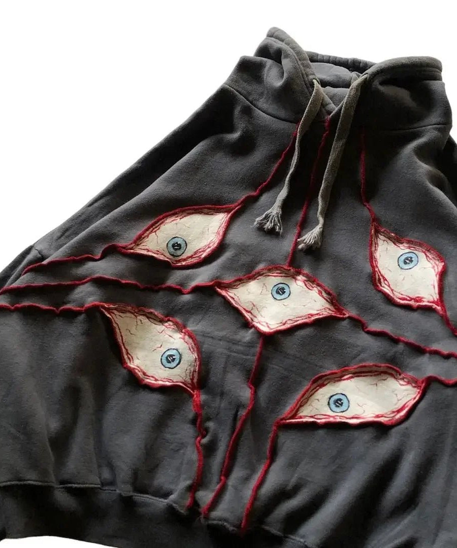 Weirdcore Eye Patchwork Hoodie -