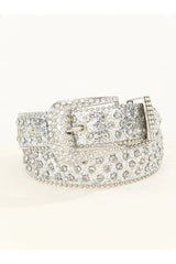 Coquette Western Rhinestone Belt Silver 100CM Shoptery
