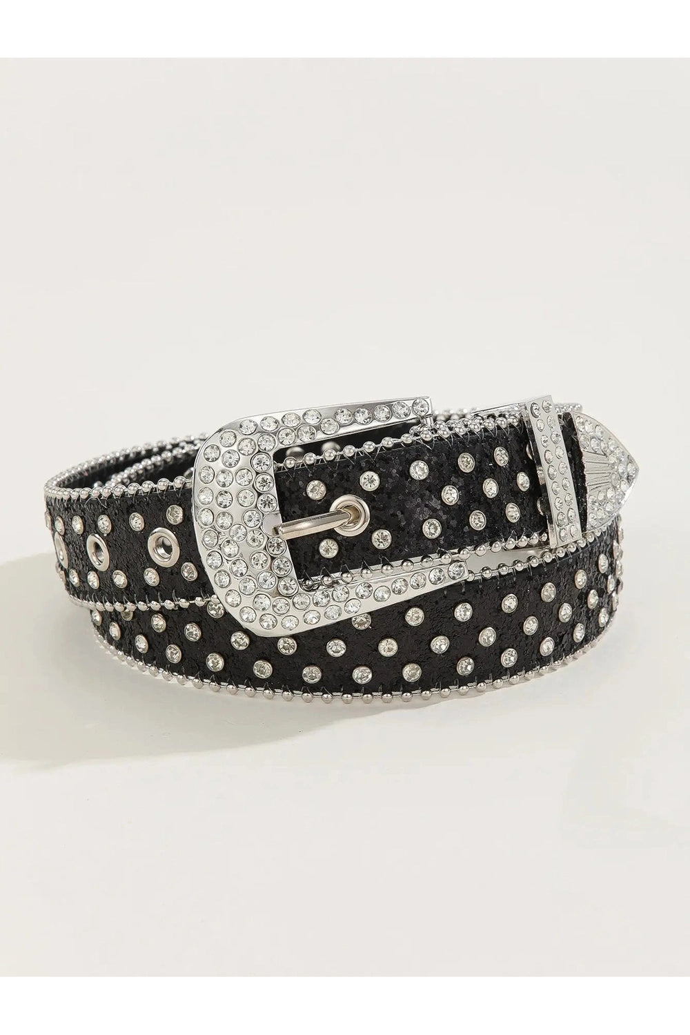 Coquette Western Rhinestone Belt Black 100CM Shoptery