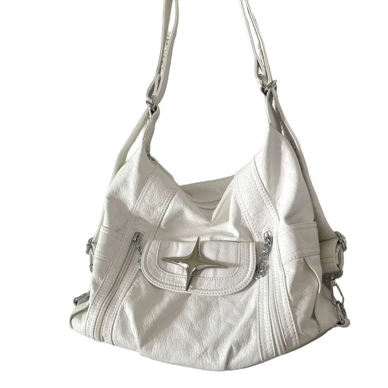 White Goth Large Shoulder Bag -