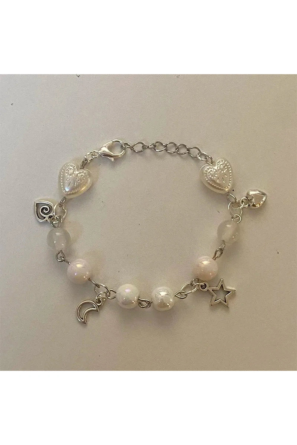 Y2k White Pearl Glass Bead Bracelet 2 Shoptery