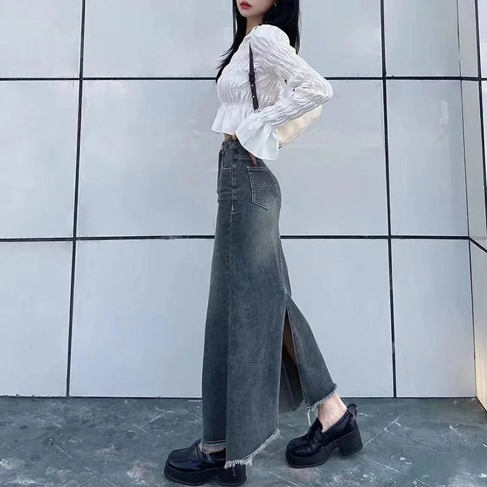Y2k All-Match Denim Skirt Shoptery