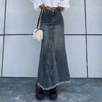 Y2k All-Match Denim Skirt Blue Shoptery