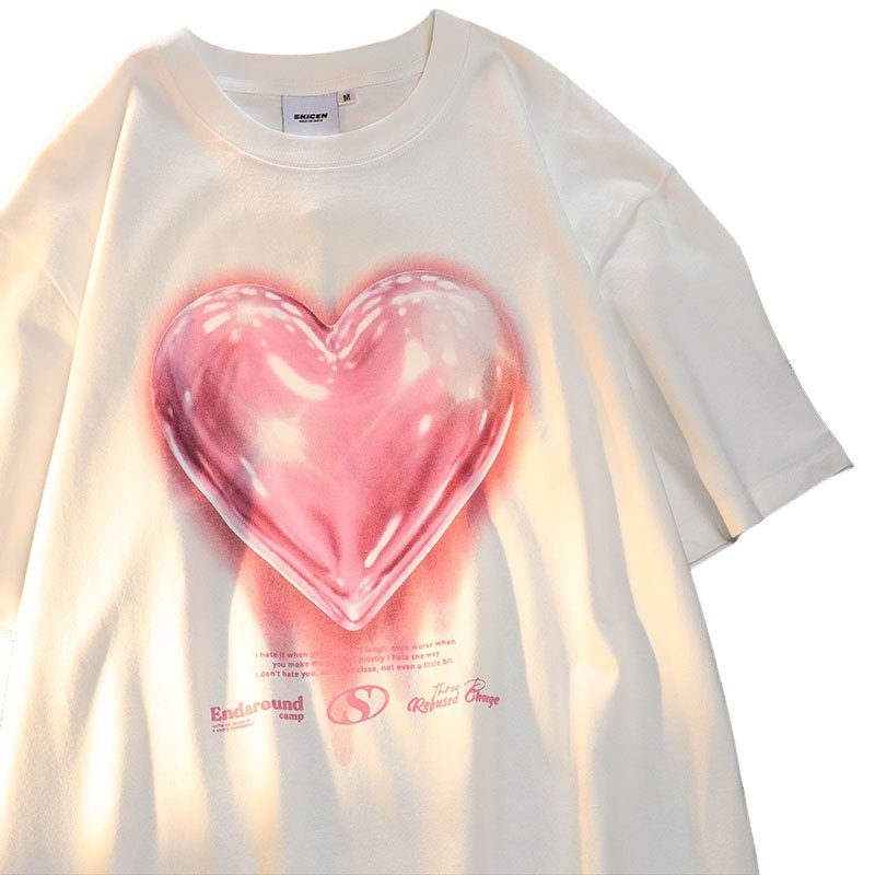 Y2k Bright Heart T-shirt - T-shirts