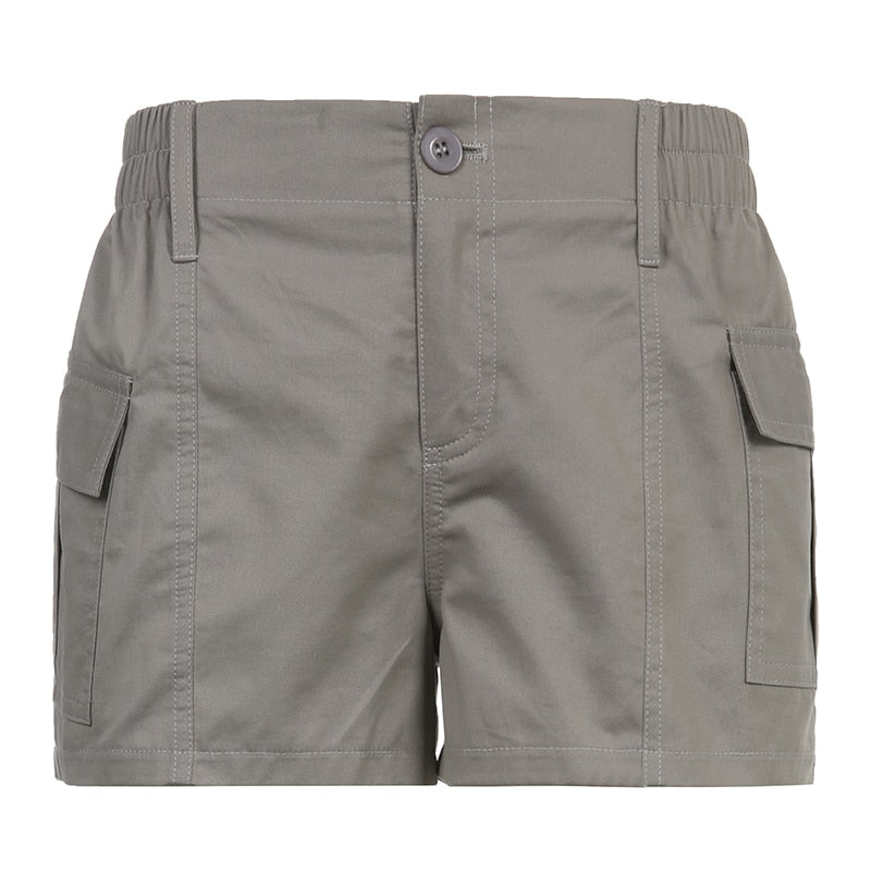 Y2k Grey Cargo Shorts - Shorts