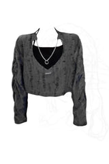 Y2K Spring Two-Piece Set Grey-Short Shoptery