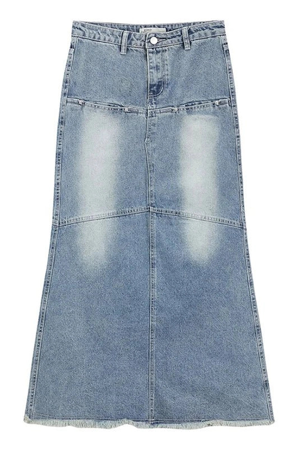 Y2K Low-Waist Fishtail Denim Skirt -