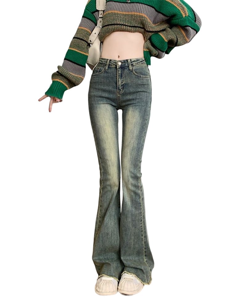 Y2K Skinny Flare Jeans - Jeans