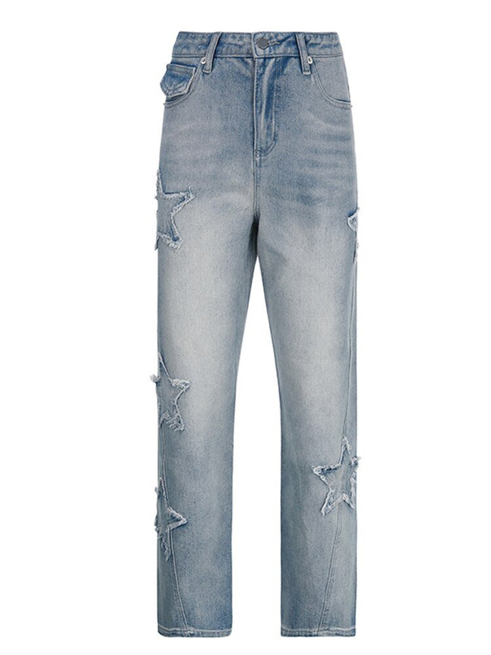 Y2k Star Patchwork Jeans - Jeans
