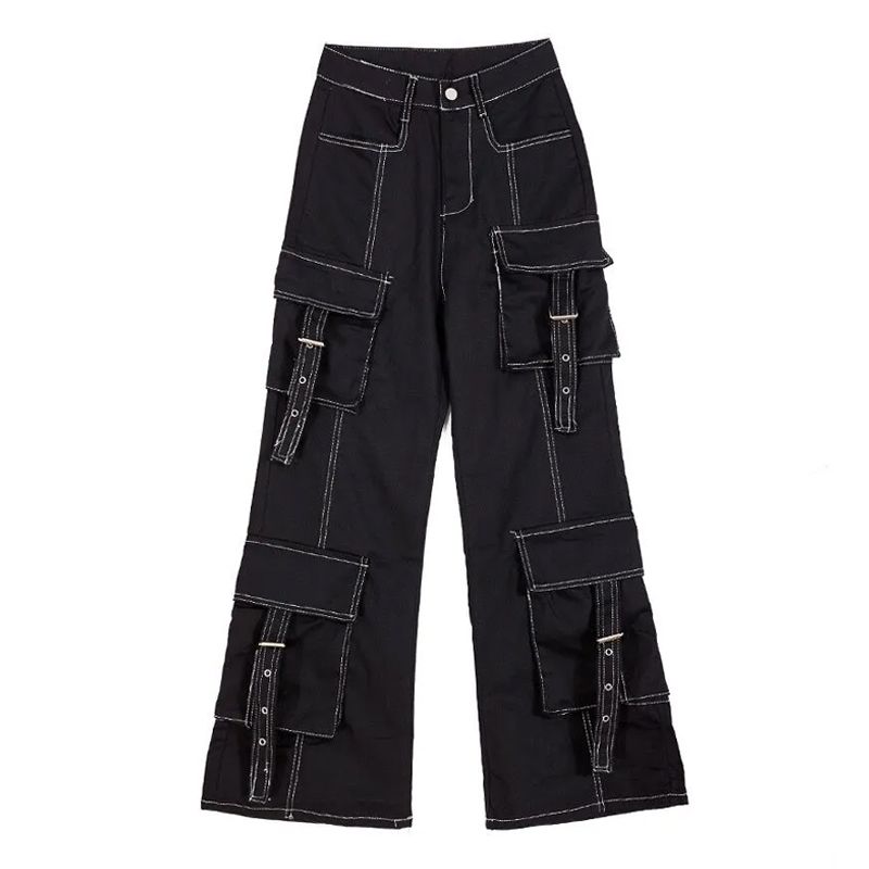 Y2k Style Multi Pocket Jeans - Jeans