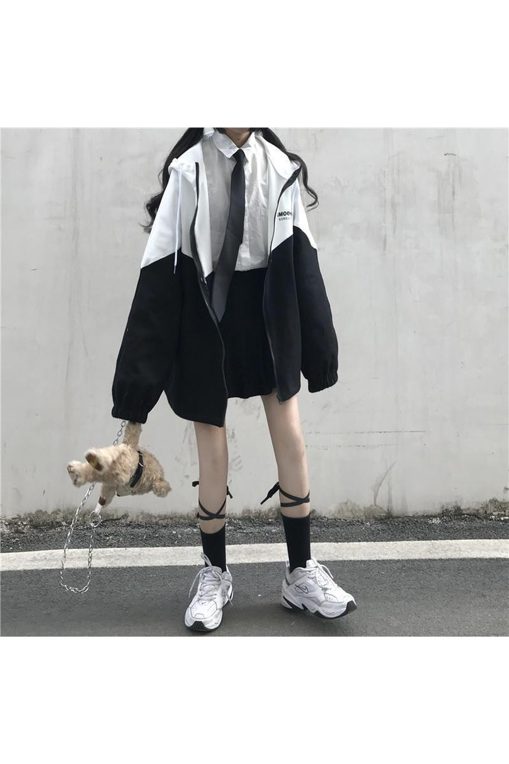 Fall Zipper Hooded Varsity Jacket Shoptery